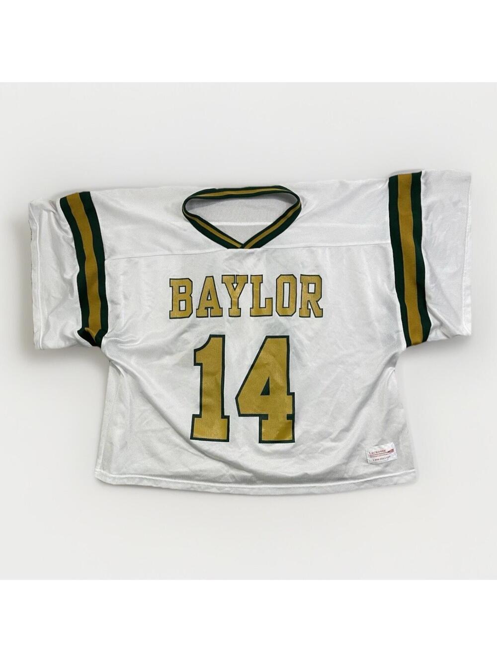 BAYLOR Vintage  Lacrosse Jersey  #14 Green/White Gold Size XL